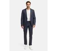 JEFF Herren JFLeo Set Anzug 2-teilig Sakko Hose Bundle | elastischer Herrenanzug Regular Fit für Männer Navy Check, 56