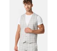 JEFF Herren JFLeo Weste mit Viskose-Anteil | Anzugweste Herrenweste Grey Check, 46