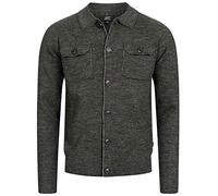 JEFF Herren Bradshaw Strickjacke mit Stehkragen | Cardigan Strick Jacke für Männer Charcoal Mix, XXL