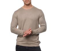 JEFF Herren Greyson Strickpullover mit Rundkragen | Feinstrick Pullover Cardigan Männer Dark Beige, L