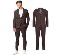JEFF Herren JFEzra Set Anzug 2-teilig Sakko Hose Bundle | elastischer Herrenanzug Regular Fit für Männer Black Coffee, 52
