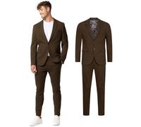 JEFF Herren JFEzra Set Anzug 2-teilig Sakko Hose Bundle | elastischer Herrenanzug Regular Fit für Männer Black Coffee, 46