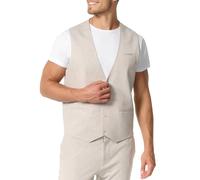 JEFF Herren JFEzra Weste mit Viskose-Anteil | Anzugweste Herrenweste Ecru Mix, 48