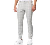 JEFF Herren JFLeo Chino Stoffhose mit 4 Taschen | Chinohose Herrenhose Stretch Hose Grey Check 36/32