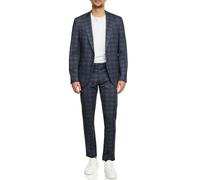 JEFF Herren JFLeo Set Anzug 2-teilig Sakko Hose Bundle | elastischer Herrenanzug Regular Fit für Männer Navy Check, 50
