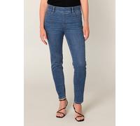 Jeggings BASE LEVEL "Anabel", Damen, Gr. 46, Länge 30, blau (mid blau), Denim/Jeans, Obermaterial: 92% Baumwolle, 6% Polyester, 2% Elasthan, unifarben, figurbetont knöchelfrei, Hosen Jeggings, in blau