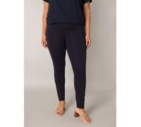 Jeggings BASE LEVEL CURVY "Arnika", Damen, Gr. 46, Länge 29, blau (navy dunkelblau), Web, Obermaterial: 65% Viskose, 30% Polyamid, 5% Elasthan, unifarben, figurbetont knöchellang, Hosen Jeggings, mit