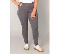 Jeggings BASE LEVEL CURVY "Arnika", Damen, Gr. 54/56, N-Gr, grau (dunkelgrau), Web, Obermaterial: 65% Viskose, 30% Nylon, 5% Elasthan, figurbetont knöchellang, Hosen Jeggings, mit Badge (56050211-54)