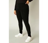 Jeggings BASE LEVEL CURVY "Arnika", Damen, Gr. 58 (60), Länge 29, schwarz, Web, Obermaterial: 65% Viskose, 30% Polyamid, 5% Elasthan, unifarben, figurbetont knöchellang, Hosen Jeggings, mit Badge (355