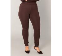 Jeggings BASE LEVEL CURVY "Arnika", Damen, Gr. 58/60, N-Gr, braun, Web, Obermaterial: 65% Viskose, 30% Nylon, 5% Elasthan, figurbetont knöchellang, Hosen Jeggings, mit Badge (43301719-58)