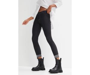 Jeggings BONPRIX "Leggings in Jeansoptik aus Baumwoll-Mix", Damen, Gr. 48/50 (XL), N-Gr, schwarz (schwarz denim), Jersey, Obermaterial: 70% Baumwolle, 25% Polyester, 5% Elasthan, unifarben, skinny fit