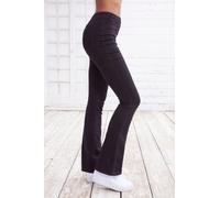 Jeggings BUFFALO, Damen, Gr. 44, N-Gr, schwarz (schwarz, jeans), Strick, Obermaterial: 69% Baumwolle, 21% Polyester, 8% Viskose, 2% Elasthan, unifarben, Hosen Jeggings, mit ausgestelltem Bein (1004330