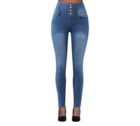 Jeggings Damen Stretch, Basic Jeanshose Damen High Waist, Skinny Jeans Damen Po-Pushup Sexy Slim Fit Jeggings Trendy Jeanshosen Stretch Denim Hosen Bleistiftjean Röhrenjeans