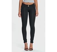 WR.UP FREDDY Push Up Hose für Damen, Superskinny, niedrige Taille, Biojersey, Schwarz , XL