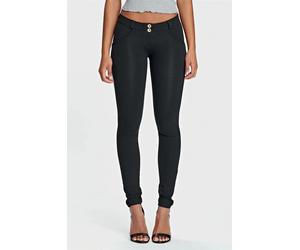 Jeggings FREDDY "WRUP2 SUPERSKINNY", Damen, Gr. XS (34), N-Gr, schwarz, Jersey, Obermaterial: 81% Baumwolle, 19% Elasthan, unifarben, figurbetont knöchelfrei, Hosen Jeggings, mit Lifting & Shaping Eff