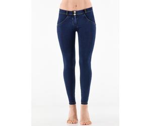 Jeggings FREDDY "WRUP2RC002ORG", Damen, Gr. L (40), N-Gr, bunt (dunkelblau, gelb), Stoff, Obermaterial: 84% Baumwolle, 16% Elasthan, lang, Hosen Jeggings, mit Lifting & Shaping Effekt (49732921-L) dun