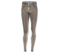 Jeggings FREDDY "WRUP2RC002ORG", Damen, Gr. L (40), N-Gr, schwarz (light grau with schwarz seams), Stoff, Obermaterial: 84% Baumwolle, 16% Elasthan, lang, Hosen Jeggings, mit Lifting & Shaping Effekt