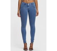 Jeggings FREDDY "WRUP2RC002ORG", Damen, Gr. S (36), N-Gr, blau (light, blau, denim), Stoff, Obermaterial: 84% Baumwolle, 16% Elasthan, lang, Hosen Jeggings, mit Lifting & Shaping Effekt (45596029-S) l