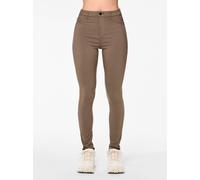 Jeggings PIECES "PCHIGHSKIN WEAR JEGGINGS", Damen, Gr. S (36), N-Gr, morel, Web, Obermaterial: 77% Viskose, 20% Nylon, 3% Elasthan, unifarben, slim fit lang, Hosen Jeggings, Viskosemischung, skinny fi