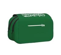 JEJEA Federmäppchen mit Flagge von Saudi-Arabien, bedruckt, für Bleistifte, Make-up, Mehrzweck-Organizer-Box für Erwachsene, Schwarz , Einheitsgröße, Kulturbeutel