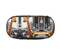 JEJEA Federmäppchen mit Giraffen-Motiv in New York, großes Fassungsvermögen, große Aufbewahrung, hohe Kapazität, Beutelhalter, Organizer, Schwarz , Einheitsgröße, Taschen-Organizer