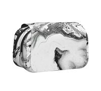 JEJEA Federmäppchen mit Marmor-Aufdruck, für Bleistifte, Make-up, Mehrzweck-Organizer-Box für Erwachsene, Schwarz und Weiß, Schwarz , Einheitsgröße, Kulturbeutel