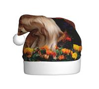 JEJEA Golden Retriever Print Gorros De Navidad Para Erwachsene Nikolausmützen Lustige Weihnachtsmützen für Weihnachten Party