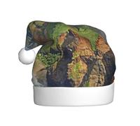 JEJEA Kauai Hawaii Seashore Print Gorros De Navidad Para Erwachsene Santa Hüte Lustige Neuheit Weihnachtsmützen für Xmas Party