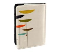 JEJEA Mitte des Jahrhunderts moderner Druck-Reise-Organizer Kreditkartenetui Reisepasshülle Reisepasshülle für Reisen, Schwarz , Einheitsgröße