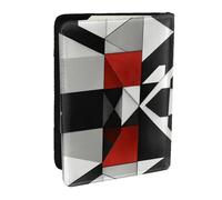 JEJEA Reise-Organizer mit abstraktem geometrischem Muster, Kreditkartenetui, Reisepass, Reisepasshülle, Brieftasche, für Reisen, Schwarz , Einheitsgröße