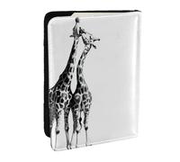 JEJEA Reise-Organizer mit afrikanischem Giraffen-Druck, Kreditkartenetui, Reisepasshülle, Brieftasche, für Reisen, Schwarz , Einheitsgröße