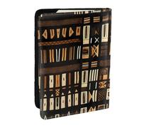 JEJEA Reise-Organizer mit afrikanischem Schlammstoff, Tribal-Druck, Kreditkartenetui, Reisepasshülle, Brieftasche, für Reisen, Schwarz , Einheitsgröße