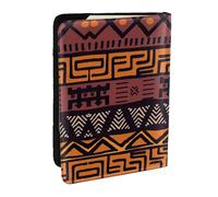 JEJEA Reise-Organizer mit afrikanischem Schlammstoff, Tribal-Druck, Kreditkartenetui, Reisepasshülle, Brieftasche, für Reisen, Schwarz , Einheitsgröße