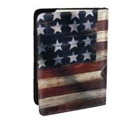 JEJEA Reise-Organizer mit amerikanischer Flagge, Baseball-Druck, Kreditkartenetui, Reisepasshülle, Brieftasche, für Reisen, Schwarz , Einheitsgröße