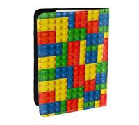 JEJEA Reise-Organizer mit buntem Ziegeldruck, Kreditkartenetui, Reisepasshülle, Brieftasche, für Reisen, Schwarz , Einheitsgröße