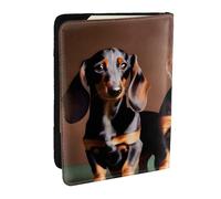 JEJEA Reise-Organizer mit Dackel-Motiv, Reise-Organizer, Kreditkartenetui, Reisepasshülle, Brieftasche, für Reisen, Schwarz , Einheitsgröße