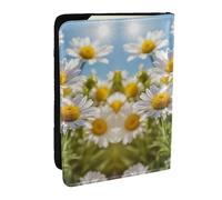 JEJEA Reise-Organizer mit Gänseblümchen-Motiv, für Kreditkarten, Reisepass, Reisepass, Reisepass, Brieftasche, für Reisen, Schwarz , Einheitsgröße