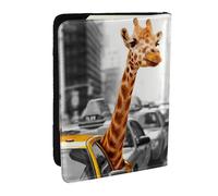 JEJEA Reise-Organizer mit Giraffen-Motiv in New York, Kreditkartenetui, Reisepasshülle, Brieftasche, für Reisen, Schwarz , Einheitsgröße