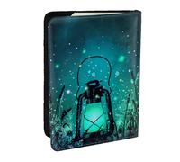 JEJEA Reise-Organizer mit Glühwürmchen und Laternen-Druck, Kreditkartenetui, Reisepasshülle, Brieftasche, für Reisen, Schwarz , Einheitsgröße