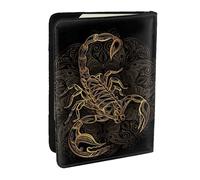 JEJEA Reise-Organizer mit goldenem Skorpion-Muster, für Kreditkarten, Reisepasshülle, Reisepasshülle, Schwarz, Einheitsgröße