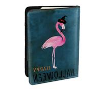 JEJEA Reise-Organizer mit Halloween-Flamingo-Hexenhut, Reise-Organizer, Kreditkartenetui, Reisepasshülle, Brieftasche, für Reisen, Schwarz , Einheitsgröße