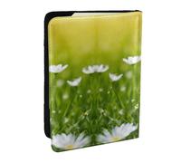 JEJEA Reise-Organizer mit Marienkäfer-Motiv und Gänseblümchen-Aufdruck, Kreditkartenetui, Reisepasshülle, Brieftasche, für Reisen, Schwarz , Einheitsgröße