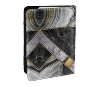 JEJEA Reise-Organizer mit Marmorstruktur, schwarz mit goldenem Muster, für Kreditkarten, Reisepasshülle, Reisepasshülle, Schwarz, Einheitsgröße