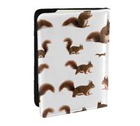 JEJEA Reise-Organizer mit niedlichem Eichhörnchen-Aufdruck, Kreditkartenetui, Reisepasshülle, Brieftasche, für Reisen, Schwarz , Einheitsgröße