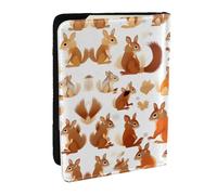 JEJEA Reise-Organizer mit niedlichem Eichhörnchen-Aufdruck, Kreditkartenetui, Reisepasshülle, Brieftasche, für Reisen, Schwarz , Einheitsgröße