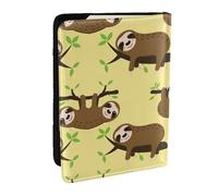 JEJEA Reise-Organizer mit niedlichem Faultier auf gelben Zitronen, Reise-Organizer, Kreditkartenetui, Reisepasshülle, Brieftasche, für Reisen, Schwarz , Einheitsgröße