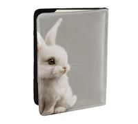 JEJEA Reise-Organizer mit niedlichem Kaninchen-Aufdruck, Kreditkartenetui, Reisepass, Reisepasshülle, Brieftasche, für Reisen, Schwarz , Einheitsgröße