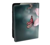 JEJEA Reise-Organizer mit Orchideen-Blumen- und Schmetterlings-Motiv, weich, frühlingshaft, Kreditkartenetui, Reisepasshülle, Brieftasche, für Reisen, Schwarz , Einheitsgröße