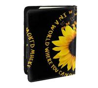 JEJEA Reise-Organizer mit Schmetterlings- und Sonnenblumen-Aufdruck, Kreditkartenetui, Reisepasshülle, Brieftasche, für Reisen, Schwarz , Einheitsgröße