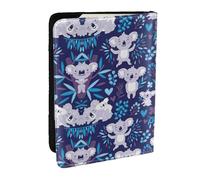 JEJEA Reise-Organizer mit schönem Koala-Druck, Kreditkartenetui, Reisepasshülle, Brieftasche, für Reisen, Schwarz , Einheitsgröße